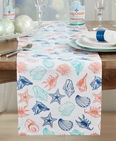 Saro Lifestyle Ocean Breeze Sea Shells Table Runner, 14" x 72"