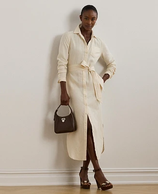 Lauren Ralph Lauren Women's Belted Linen Shirtdress