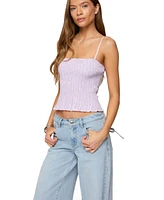 Edikted Women's Leela Scrunch Striped Tank Top