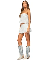 Edikted Women's Dora Eyelet Flared Mini Skirt
