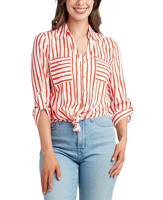 Bcx Juniors' Striped Button Down Shirts