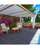 12" Deck Tiles, Interlocking, Indoor/Outdoor, Easy Install, 44pcs, Dark Gray