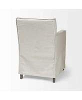 Slipcovered Wood Dining Arm Chair for Kitchen or Dining Room Seating