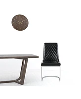 Set Of 2 Modern Dining Chairs With Horse Shoe Style Metal Base
