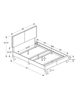 Solid and Manufactured Wood Full Upholstered Faux Leather Bed Frame
