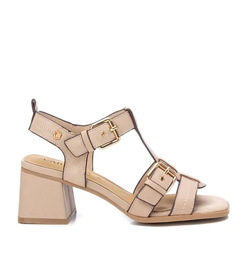 Carmela Leather Collection Women's Heeled Sandals By Xti