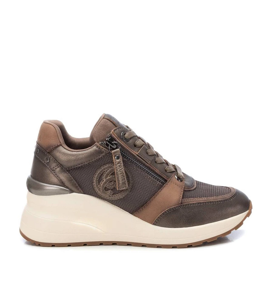Carmela Leather Collection Women's Wedge Sneakers By Xti