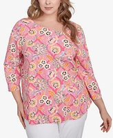 Ruby Rd. Plus Floral Knit Top