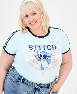 Disney Trendy Plus Athletic Stitch Ringer Tee