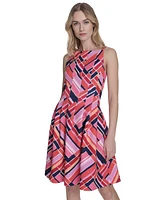 Vince Camuto Women's Printed Square-Neck Sleeveless Dress