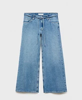Mango Women's Low-Rise Wide Leg Jeans