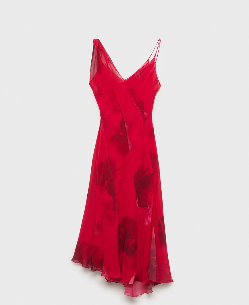 Mango Women's Asymmetrical Floral Dress