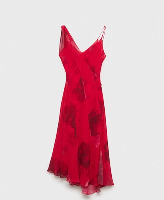 Mango Women's Asymmetrical Floral Dress