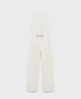 Mango Women's Belt Long Jumpsuit
