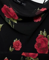 Mango Women's Long Floral-Print Dress