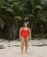Mango Women's Ribbed V-Neck Swimsuit