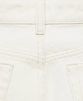 Mango Women's Seam Detail Wide Leg Cropped Jeans