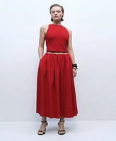 Mango Women's Gathered Waist Long Skirts