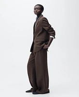 Mango Women's Lyocell Suit Straight Pants
