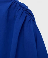 Mango Women's Asymmetrical Gathered Blouse