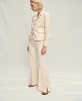 Mango Women's Wide Leg Cotton Suit Pants