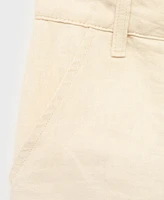 Mango Women's Puffed Hem Linen Cargo Pants