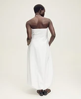 Mango Women's Puffed Hem Strapless Dress