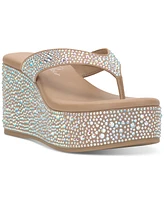 Wild Pair Women's Loli Embellished Thong Platform Sandals, Exclusively at Macy's