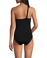 Lands' End Women's Shirred One Shoulder Piece Swimsuit