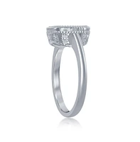 Sterling Silver Square Inlay Synthetic Opal Ring