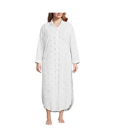 Lands' End Plus Eyelet Button Down Maxi Cover-up Dress