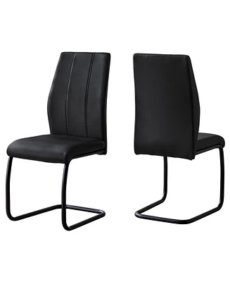 Set of Two Upholstered Faux Leather Dining Side Chairs