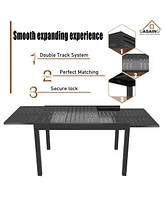 Casainc Aluminum Patio Outdoor Extendable Dining Table
