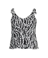 Lands' End Plus Dd-Cup Tie Shoulder Flutter Tankini Top