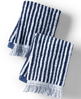 Lands' End Cotton Yarn-dyed Stripe 2-Piece Washcloth Set