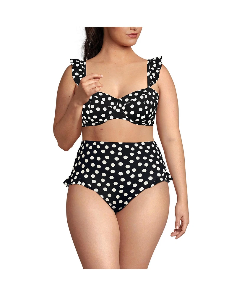 Lands' End Plus Balconnette Underwire Bikini Top