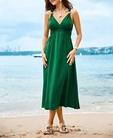 Cupshe Women's Evergreen Goddess Green Maxi Beach Dress