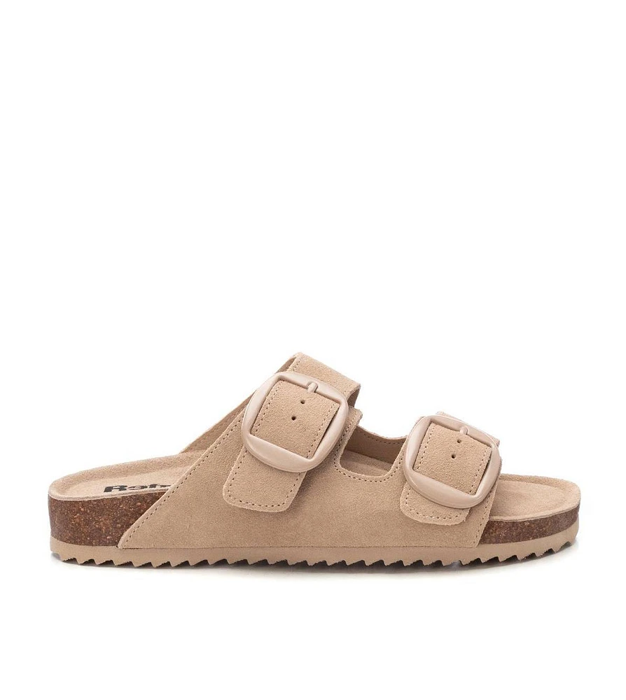 Women's Footbed Sandals with two buckles Refresh By Xti