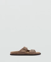 Mango Men's Split Leather Buckle Sandals