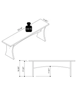 Manhattan Comfort 18.3" 2-Pc. Wood Coney Mid-Century Modern Dining Bench Set
