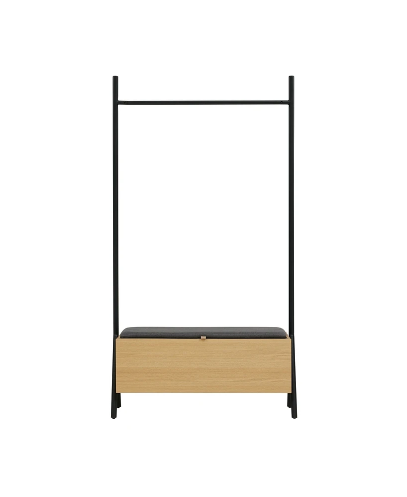 Manhattan Comfort 70.9" Wood Paloma Modern Upholstered Open Hanging Closet