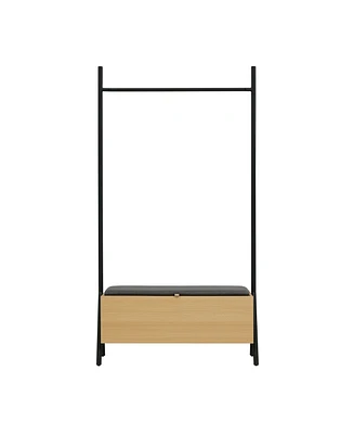 Manhattan Comfort 70.9" Wood Paloma Modern Upholstered Open Hanging Closet