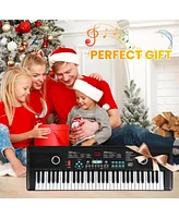 61 Keys Kids Piano Keyboard with Carry Bag Microphone Sheet Stand Power Supply