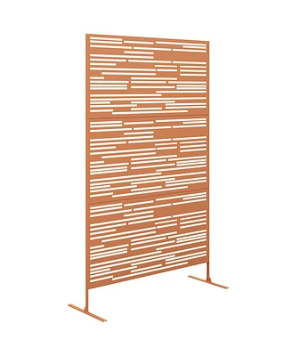 Outsunny 78" H x 48" W Metal Outdoor Privacy Screen,