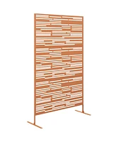 Outsunny 78" H x 48" W Metal Outdoor Privacy Screen,
