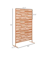 Outsunny 78" H x 48" W Metal Outdoor Privacy Screen,