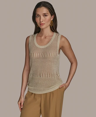Donna Karan New York Women's Mixed-Stitch Sleeveless Knit Top