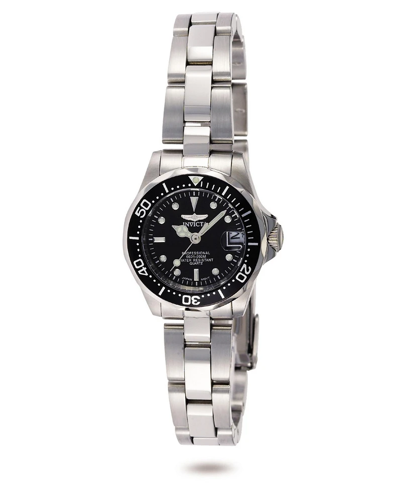Invicta Women's 8939 Pro Diver Quartz 3 Hand Black Dial Watch