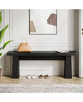 Tribesigns Wooden Entryway Bench, 47-Inch Wood Dining Table Bench Long Kitchen Bench with Sturdy Frame for Dining Room, Modern End of Bed Bench for Be
