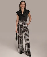 Donna Karan New York Women's Printed Drawstring Wide-Leg Pants